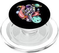 Astronaut Sitting on a Flamingo Summer PopSockets PopGrip for MagSafe