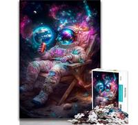 Astronaut Sitting on The Moon 1000 Piece Jigsaw Puzzle for Adults And Teenagers,Pattern Assembly Fun at Home Activities,Birthday Present,Travel Gifts (50x75cm)