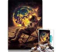 Astronaut Sitting on The Moon 1000 Piece Jigsaw Puzzles for Adults Gifts,Decompressing Intellectual Educational Toy Perfect Decoration 38x26cm