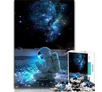 Astronaut Sitting on The Moon Jigsaw Puzzles for Adults 1000,Staycation Kill Time Every Piece Is Unique - Challenging Family Fun Game (75x50cm)