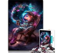 Astronaut Sitting on The Moon Puzzles for Adults And Teenagers,Challenging To Complete But Fun And Humorous Birthday Present,Gifts,Wall Art (75x50cm)