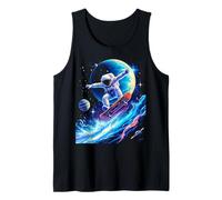 Astronaut Skateboarding Space Tank Top