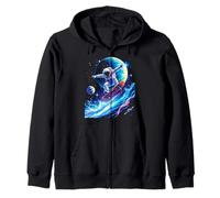 Astronaut Skateboarding Space Zip Hoodie