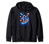 Astronaut Skateboarding Space Zip Hoodie