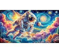 Astronaut skateboarding through rainbow space 1000 Pc Recycled Paper Puzzle - Impossible Hard Challenging Game for Adults Home Activity 75x50/1000pcs
