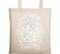 Astronaut Skull Space Rebellion Go Aim for The Stars Natural Ecological Cotton Tote Bag Beige