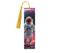 Astronaut Sky Galaxy Double-Sided Printed Wooden Bookmarks 5pcs, Women Presents for Book Lovers Cool Notebook Accessories Birthday Presents for Men(5 Piece Set)