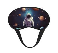 Astronaut Solar System Planets Sleep Mask for Side Sleepers: Blackout Eye Masks for Sleeping - Soft Breathable Soft Eye Shade Cover for Travel - Adjustable Night Blindfold for Men Women Gifts