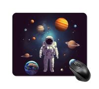 Astronaut Solar System Planets Square Mouse Pad Portable Computer Mousepad with Non-Slip Rubber Base 25 * 30cm Ultra-Thin Gaming Mouse Mat for Computer Laptop Office Desk Accessories