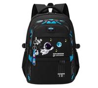 Astronaut-space Backpack for Boys-Girls Elementary Middle School Bags for Girls Kids Bookbag, Astronauts-black, L 12.59 W 6.69 H 18.11 inches