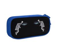 Astronaut Space Basketball Large Capacity Double Layer Pencil Case for Students,Customizable Full Print Polyester Fabric Organizer-School, Office, Travel Makeup Pouch