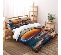 Astronaut Space Bedding Set Theme Bedspread Starry Sky Theme Duvet Cover Set Microfiber Comforter Cover for Boys&Girls with Pillowcase Double（200x200cm）