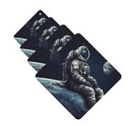 Astronaut space Car Air Fresheners Cards Set of 4 Pieces Personalized Car Fresheners Gifts for Men Women Auto Aromatherapy Tablets Hanging Scented Cards for Wardrobe Bathroom
