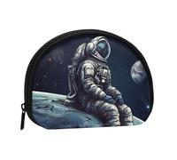 Astronaut Space Coin Purse Personalized Coin Bag for Women Men Change Purse Small Wallets with Zipper Mini Shell Coin Pouch Outdoor Shopping Change Storage Bag Handbags Gifts