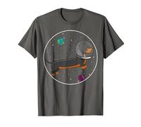 Astronaut Space Dachshund Dog Lover T-Shirt, Men, Asphalt Grey, XX-Large