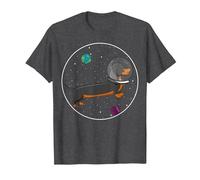 Astronaut Space Dachshund Dog Lover T-Shirt, Men, Dark Heather Grey, XX-Large