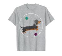Astronaut Space Dachshund Dog Lover T-Shirt, Men, Heather Grey, XX-Large