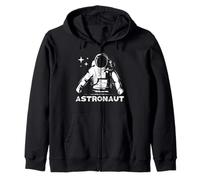 Astronaut Space Explorer Vintage Graphic Art Zip Hoodie