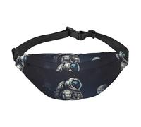 Astronaut space Fanny Pack for Men Women Crossbody Waist Bag Everywhere Belt Bag Wallet Hip Bum Bag with Adjustable Strap Casual Chest Bag for Outdoor Hiking Cycling, Black, One Size