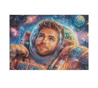 Astronaut Space Fantasy Wild Nature Rural 300 Piece Jigsaw Puzzle for Adults Teens Entryway Decor Welcome Art Colourful Design Great Gift for Newlyweds 300 PCS