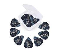 Astronaut space Guitar Picks 12 Pack Thin, Medium & Heavy 3 Different Thickness Celluloid Guitar Plectrums with Storage Box Personalized Guitar Pick for Acoustic Guitar, Bass