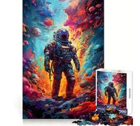 Astronaut Space Is Wild Jigsaw Puzzles 1000 Piece for Teenagers Thought Training Mind Soothing Fun Uniform Cut Thoughtful Xmas (38x52cm)