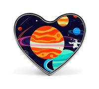 Astronaut Space Lapel Pin Round Button Badge Sci Fi Enamel Style Brooch Metal Pinback for Hat Bag Clothing Gift