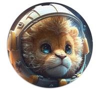 Astronaut Space Lion Puzzles for 1000 Piece Round JigsawPuzzle 1000 Pieces for Adults Ideal for Family Fun, Relaxation (Size 67.5x67.5cm)