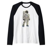 Astronaut Space Man Helmet Suit Moon Quantum Moonwalk Art Raglan Baseball Tee