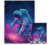 Astronaut Space Neon 1000Pc Adults Jigsaw Puzzle Puzzles for Adults Brain Challenge Game for Teenagers & Family Interaction 1000 PCS(75x50cm)
