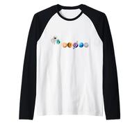 Astronaut Space Newton's Cradle - Planets, Galaxy, Spaceship Raglan Baseball Tee