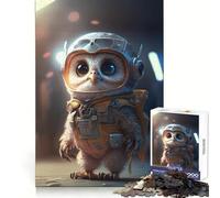 Astronaut Space Owl 1000 Pieces Puzzles for Adults Analytical Skill Tranquil Pastime Tight Join Festive Present (38x26cm)