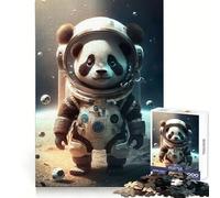 Astronaut Space Panda Bear 1000 Piece Jigsaw Puzzles for Adults Teenagers Mental Focus Quiet Enjoyment Flawless Cut (38x52cm)