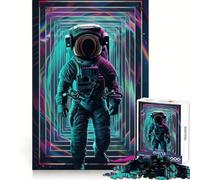 Astronaut Space Portal 1000 Pieces Puzzles for Teenagers Mental Exercise Light Recreation Snug Lock Unique Gift (50x75cm)