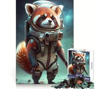 Astronaut Space Red Panda Jigsaw Puzzles 1000 Piece for Adults Brain Memory Soothing Downtime Tight Lock Best Gift (38x26cm)
