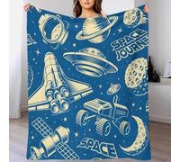 Astronaut Space Rover, Planets Cartoon Blankets Soft Warm Throw Blanket 3D Print Flannel Throws Fleece Bedding Rug for Bed Sofa Blanket Outdoor Travel Bedroom Living Room 40x50inch(100x130cm)