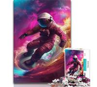 Astronaut Space Surfing 1000 Piece Jigsaw Puzzle for Adults And Teenagers,Decompressing Intellectual Educational Toy Great Gifts And Toys (38x26cm)