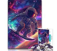 Astronaut Space Surfing 1000 Piece Jigsaw Puzzle for Adults Teens,Decompressing Intellectual Educational Toy Birthday Present,Gifts,Wall Art 50x75cm