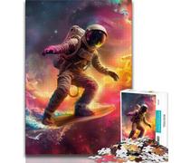 Astronaut Space Surfing 1000 Piece Jigsaw Puzzles,Challenging Game And Family Play Wall Decoration Unique Birthday And Xmas Gifts (75x50cm)