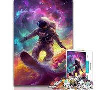 Astronaut Space Surfing 1000 Piece Jigsaw Puzzles for Adults Gifts,Help The Brain Exercise Addictive Toys to Cultivate Patience Suitable for Couples (38x26cm)