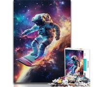 Astronaut Space Surfing 1000 Piece Jigsaw Puzzles for Adults & Teens,Help The Brain Exercise Addictive Toys to Cultivate Patience A Work of Art (75x50cm)