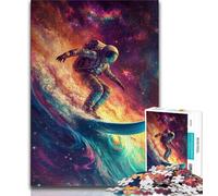 Astronaut Space Surfing 1000 Piece Jigsaw Puzzles for Teenagers Gifts,Educational Games Home Decoration Deal As Gifts for The Whole Family (38x26cm)