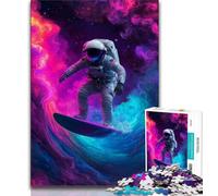 Astronaut Space Surfing 1000 Piece Jigsaw Puzzles for Teenagers Gifts,family Fun Games Is Ideal As A Gift for The Whole Family (38x26cm)