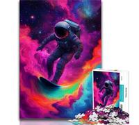 Astronaut Space Surfing Jigsaw Puzzles 1000 Pieces for Adults Teens,Learning Educational Toy for Is Ideal As A Gift for The Whole Family 38x26cm