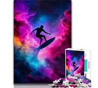 Astronaut Space Surfing Jigsaw Puzzles for Adults Teenagers Jigsaws Puzzle,Challenging To Complete But Fun And Humorous Educational Game for Birthday 50x75cm