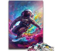 Astronaut Space Surfing Jigsaw Puzzles for Teenagers 1000 Piece,for Educational Game Challenge Toy for Is Ideal As A Gift for The Whole Family (38x52cm)