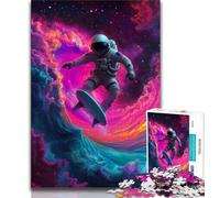 Astronaut Space Surfing Jigsaw Puzzles for Teenagers,Decompressing Intellectual Educational Toy Suitable for Desktop Decoration (50x75cm)