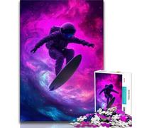 Astronaut Space Surfing JigsawPuzzle 1000 Pieces for Adults,Challenging Game And Family Play for Is Ideal As A Gift for The Whole Family 50x75cm