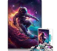 Astronaut Space Surfing JigsawPuzzle 1000 Pieces for Adults,Challenging To Complete But Fun And Humorous Unique Home Decor And Gifts (38x26cm)