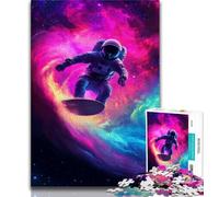 Astronaut Space Surfing JigsawPuzzle 1000 Pieces for Adults,Challenging To Complete But Fun And Humorous with Matching Poster And Trivia Sheet (50x75cm)